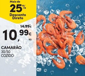 Continente CAMARÃO 30/50 COZIDO KG promoção