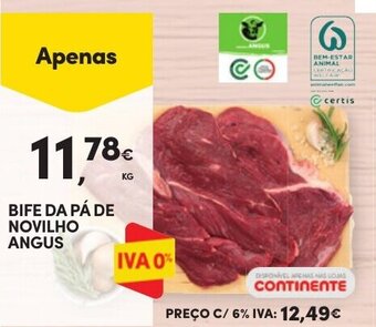 Continente BIFE DA PÁ DE NOVILHO ANGUS promoção