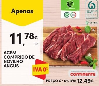 Continente ACÉM COMPRIDO DE NOVILHO ANGUS promoção