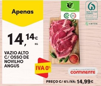 Continente VAZIO ALTO C/ OSSO DE NOVILHO ANGUS KG promoção