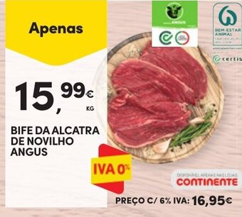 Continente BIFE DA ALCATRA DE NOVILHO ANGUS promoção