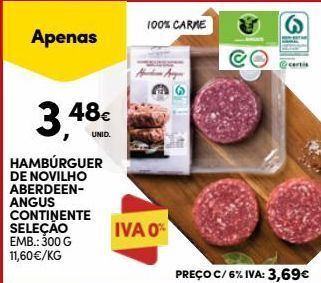 Continente Bom dia Hambúrguer bovino continente promoção