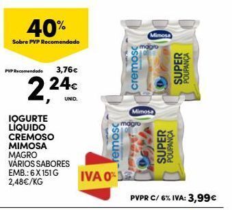 Continente Bom dia Iogurte mimosa promoção