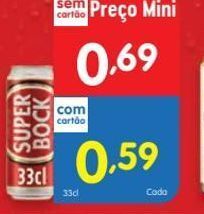 Minipreço Lata de cerveja super bock promoção