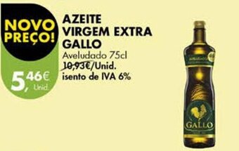 Pingo Doce AZEITE VIRGEM EXTRA GALLO Aveludado 75cl promoção