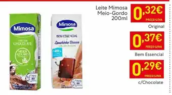 Recheio Leite Mimosa Meio-Gordo 200ml promoção