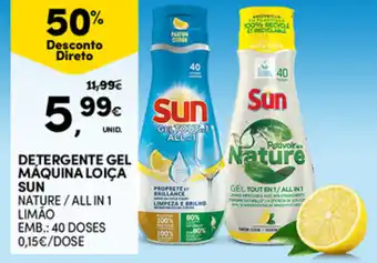 Continente Detergente Gel Máquina Loiça Sun 40 Doses promoção