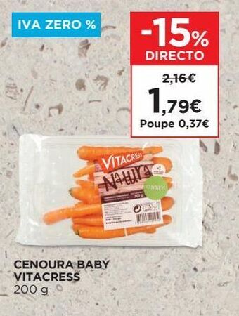 El Corte Inglés Cenouras vitacress promoção
