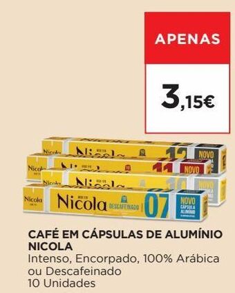 El Corte Inglés Cápsulas de café nicola promoção