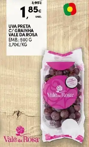 Continente Uva Preta C/Grainha Vale da Rosa 500g promoção