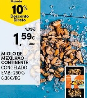 Continente Miolo de Mexilhão Continente 250g promoção