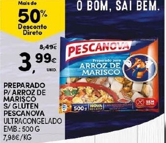Continente Preparado P/ Arroz de Marisco S/ Glúten Pescanova 500g promoção