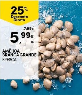 Continente Amêijoa Branca Grande Fresca promoção