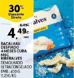 Continente Bacalhau Desfiado 4 Meses Cura MSC Riberalves 400g promoção