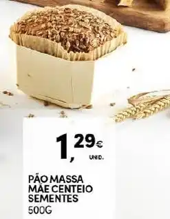 Continente Pão Massa Mãe Centeio Sementes 500g promoção