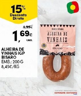 Continente Alheira de Vinhais IGP Bisaro 200g promoção