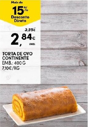 Continente Torta de Ovo Continente 400g promoção
