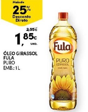 Continente Óleo Girassol Fula Puro 1L promoção