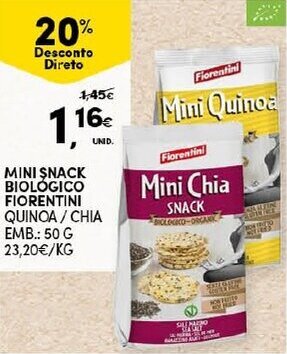 Continente Mini Snack Biológico Fiorentini 50g promoção