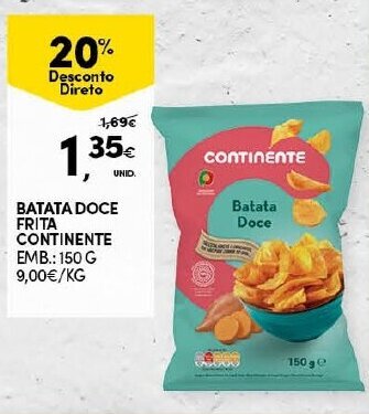 Continente Batata Doce Frita Continente 150g promoção