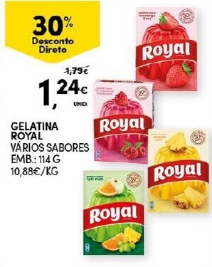 Continente Gelatina Royal 114g promoção