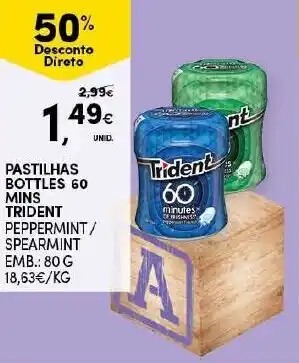 Pastilhas Bottles 60 Mins Trident 80g