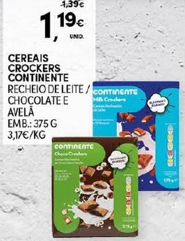 Continente Cereais Crockers Continente 375g promoção
