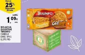 Continente Bolacha Digestive Triunfo 171g promoção