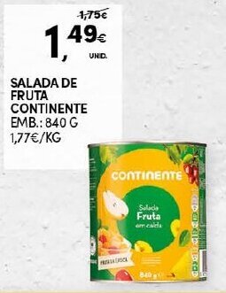 Continente Salada de Fruta Continente 840g promoção