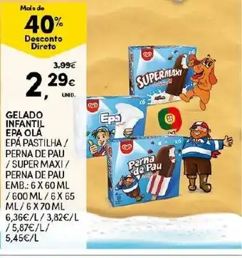 Continente Gelado Infantil Epa Olá 6x60ml/600ml/6x65ml/6x70ml promoção