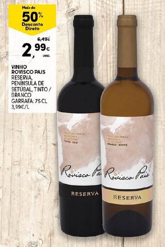 Continente Vinho Rovisco Pais 75cl promoção