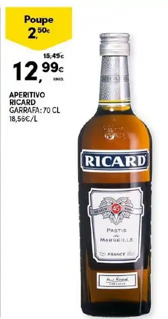 Continente Aperitivo Ricard 70cl promoção