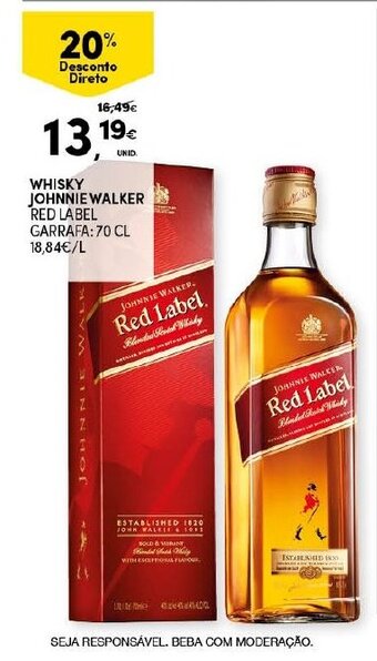 Continente Whisky Johnnie Walker 70cl promoção