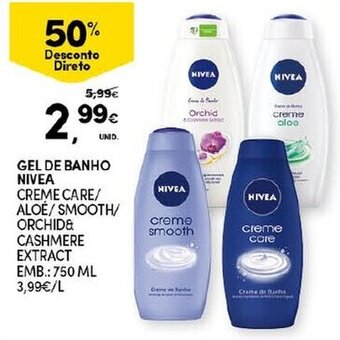 Continente Gel de Banho Nivea 750ml promoção