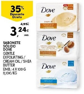 Continente Sabonete Sólido Dove 4x100g promoção
