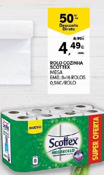 Continente Rolo Cozinha Scottex promoção