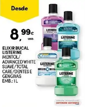 Continente Elixir Bucal Listerine 1L promoção