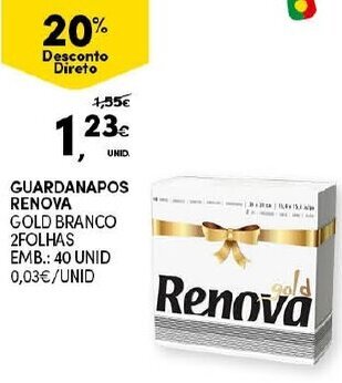 Continente Guardanapos Renova 40 Unid promoção