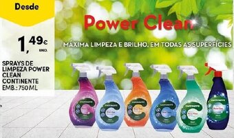 Continente Sprays de Limpeza Power Clean Continente 750ml promoção