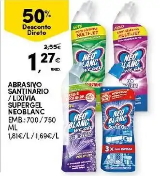 Continente Abrasivo Sanitário Lixívia Supergel Neoblanc 700ml/750ml promoção