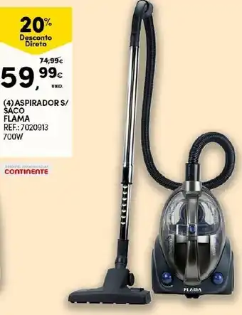 Continente Aspirador S/Saco Flama 700W promoção