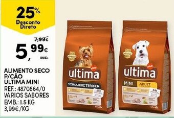 Continente Alimento Seco P/ Cão Ultima Mini 1.5kg promoção