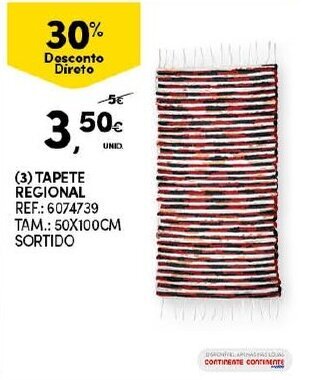 Continente Tapete Regional 50x100cm promoção