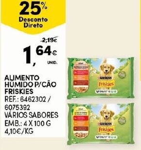 Continente Alimento Húmido P/Cão Friskies 4 x 100g promoção