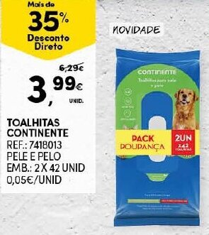 Continente Toalhitas Continente 2 x 42 Unid promoção