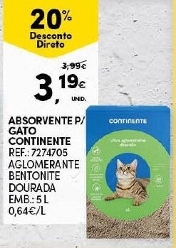 Continente Absorvente P/Gato Continente 5L promoção