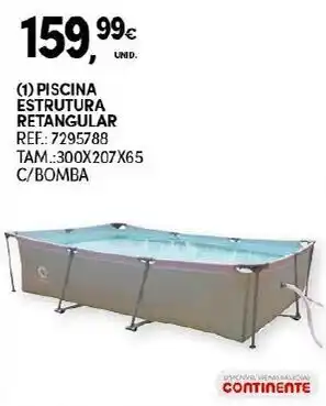 Continente Piscina Estrutra Retangular 300x207x65 C/Bomba promoção