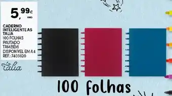 Continente Caderno Inteligente A5 Talia 100 Folhas promoção