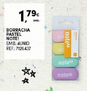 Continente Borracha Pastel Note! 4 Unid promoção