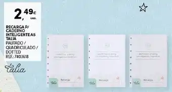 Continente Recarga P/Caderno Inteligente A5 Talia promoção